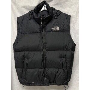 The North Face 700 Black Puffer Vest Goose Down Insulated Hooded Men's XL